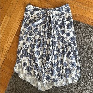Rebecca Minkoff Floral Blue and White Women's Midi Skirt Size 6